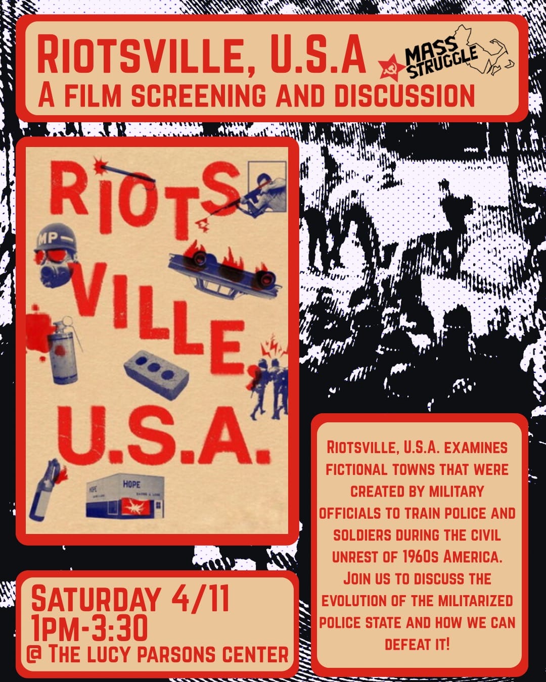 "RIOTSVILLE, U.S.A" — Film Screening and Discussion