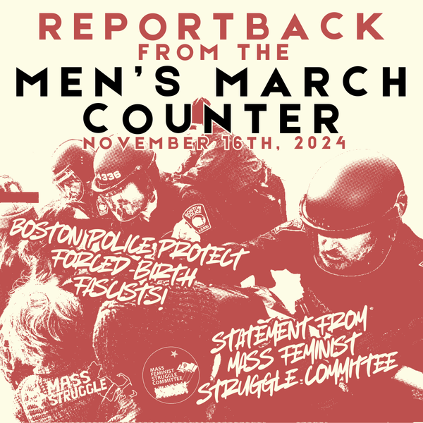 Reportback from the Men's March Counter