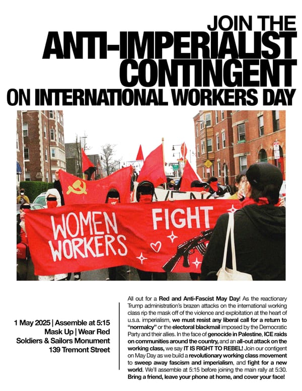 Join the Anti-Imperialist Contingent on International Workers' Day