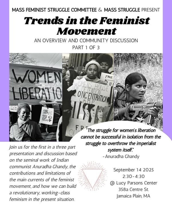 TRENDS IN THE FEMINIST MOVEMENT: AN OVERVIEW AND COMMUNITY DISCUSSION, PART 1 OF 3